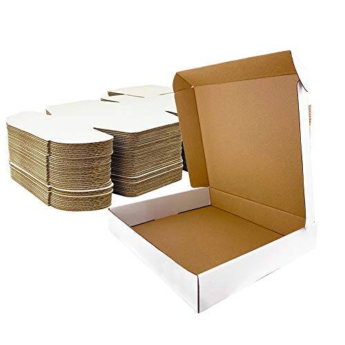 Giftgarden 12 x 9 x 3 kartonglådor, vita korrugerade lådor kraftförvaring förpackningslåda, set med 20 (30 x 23 x 7 cm)