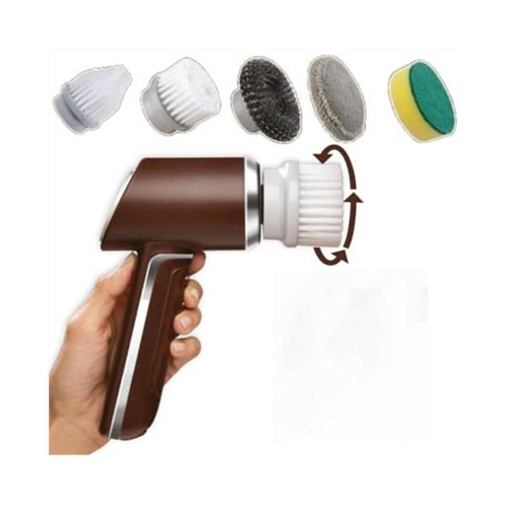 Horsepower Scrubber -Electric Cleaning Brush with 5 Attachments, Scrubs & Polishes,Scrubber for Bathroom, Tiles, Kitchen