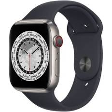 Apple Watch Series 7 Titanium 45 mm (2021) | GPS + Cellular | titan | Sportsrem sort