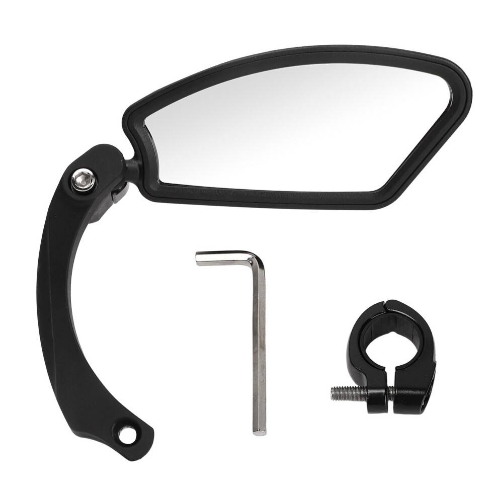 Cykelspejl, sikkert krystalklart glas, miljøvenlig robust ramme, justerbar og drejelig, nem montering til styr 21-26 mm, R