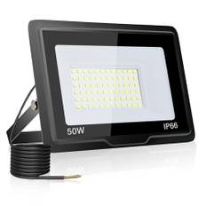 toobettp Utomhus LED-strålkastare 50W, 5000LM utomhus LED-strålkastare 6500K kall vit vattentät IP66 utomhusprojektorer för garage, trädgård, gård, park