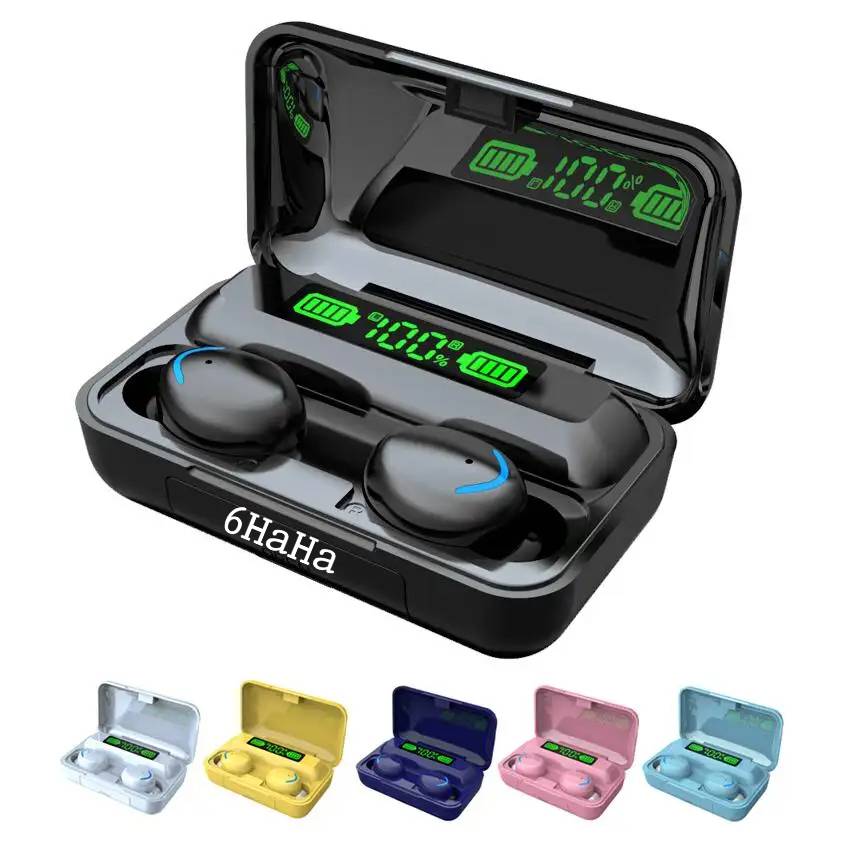 Wireless Tws Audifonos Gaming Earphones Led Bluetooth Headphone F9 Cheapest Waterproof F9-5 Bt 5.0 Tws Digital Display Earbuds