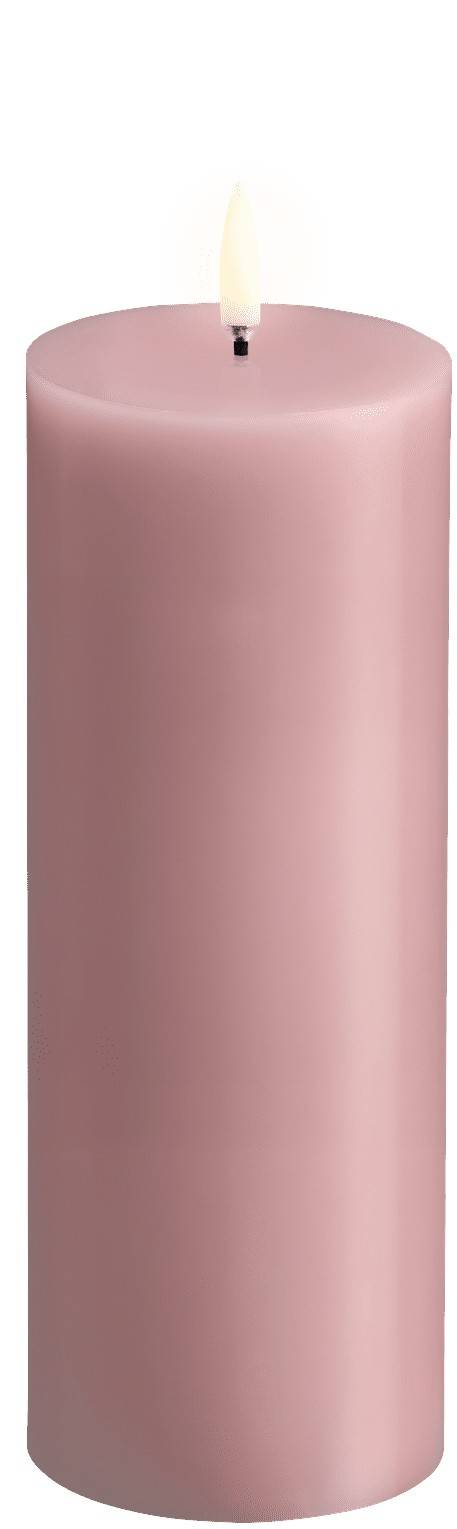 Uyuni LED Pillar Candle, Rose Powder, Smooth, 7,8x20 cm - NO_SIZE Blockljus Från Magasin - Rosa (NO_SIZE)
