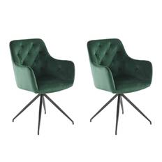 2-pack Karmstol Stammer - Grön Matstol & köksstol