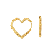 Camille Brinch - Heart Crush Hoops Øreringe, Guld