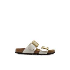 Birkenstock, Skor, Dam, Beige, 39 EU, Läder, Tofflor Sydney Kudde Spänne