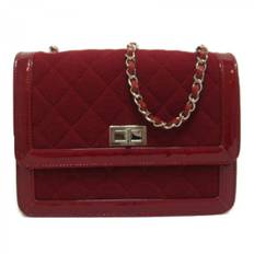 Chanel genudgivelse af quiltet lærreds- og laktaske med flap