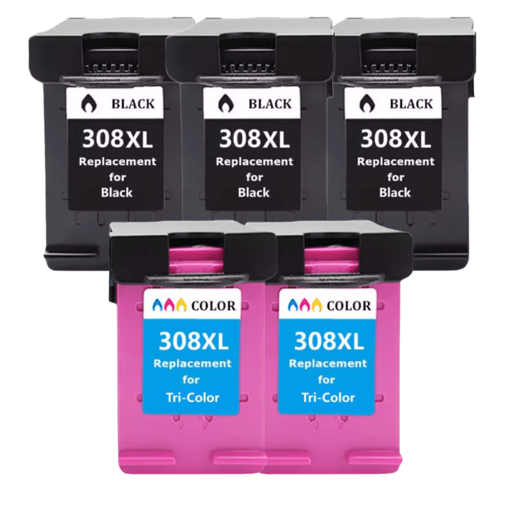Pakke sæt HP 308XL 3 Sorte, 2 farve alternativ 90 ml