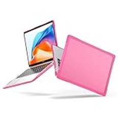 Kompatibel med Huawei MateBook 14 2021/2022/2023 dubbla lager kraftigt skyddande hårt skal av plast, anti-fingeravtryck mjuk TPU-stötfångare. Ros