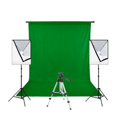 Green Screen Studie Sæt med Softbox Lys og Kamerastativ