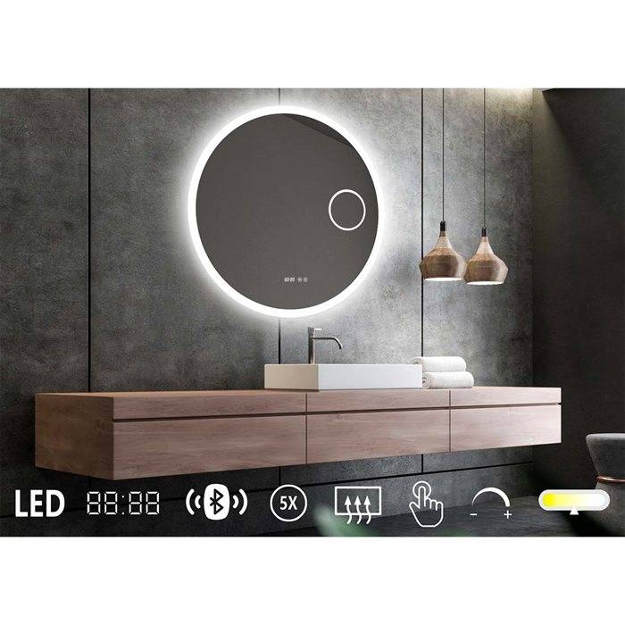Sandra 7 - Ø 80 cm - Rund LED Spejl.