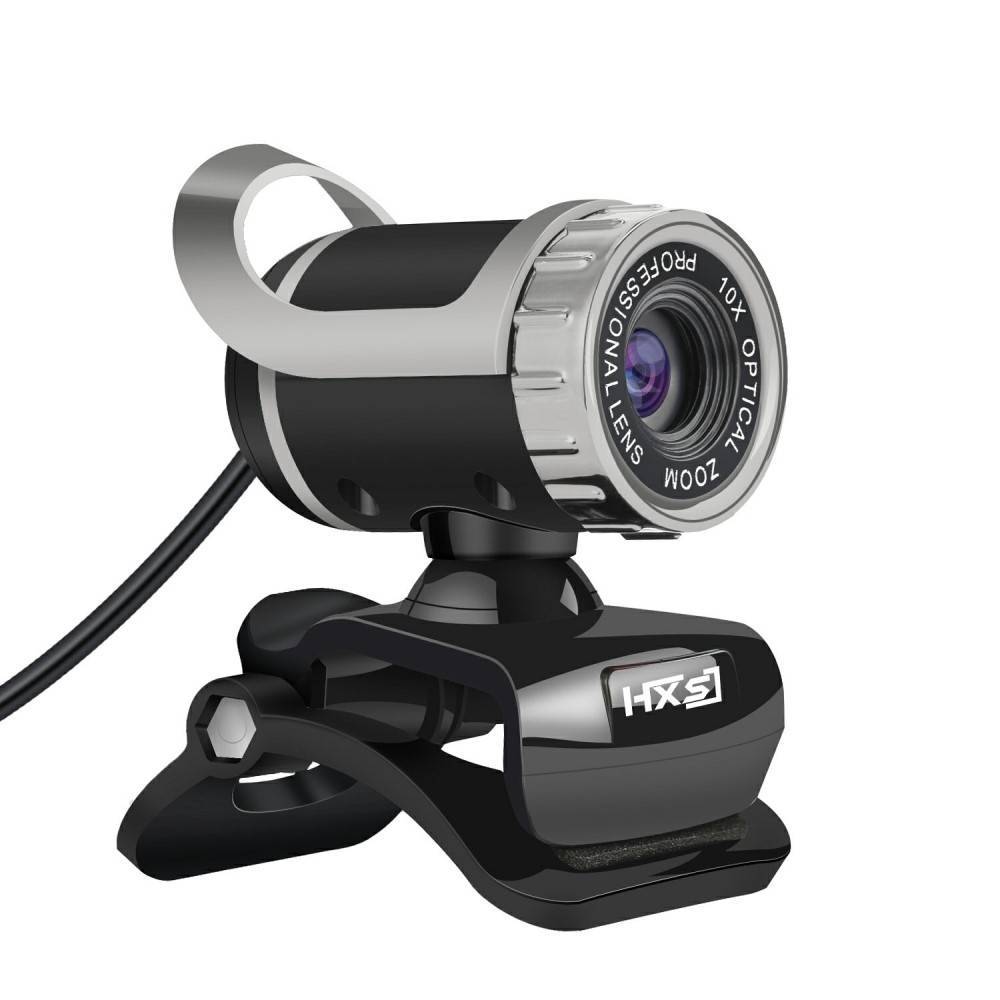 Webcam / kamera med USB kabel - 360 Grader roterbar - inbyggt mikrofon - Svart