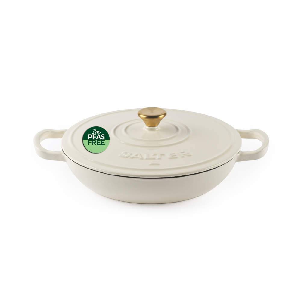 Lav Støbejernsgryde 2.8L (Cream) PFAS-Fri & Emaljeret. Salter Chester