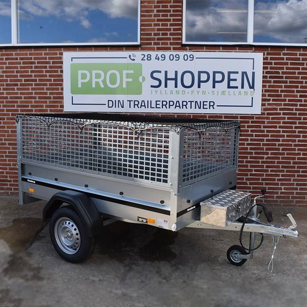 Brenderup Trailer 1203 S - 750 kg - inkl. Netsider, trailernet, værktøjskasse & næsehjul.