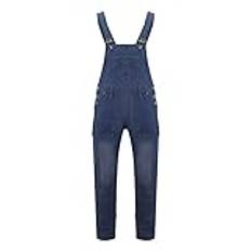 Hängselbyxor herr arbetsbyxor jeans arbetsbyxor herr stretch stora storlekar denim jumpsuit ärmlösa jeans med många fickor sommar overall mode säckig streetwear cargobyxor denim byxor, Mörkblå, XL