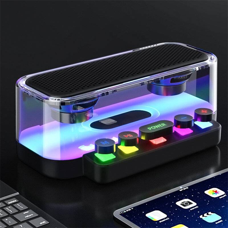 Z6 5W Bluetooth-högtalare Portabel högtalare HiFi Surround-ljud Subwoofer RGB-ljus 1200mAh Mekaniskt tangentbord Berörin