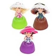 Abaodam 3 St flickleksak flicka mini prinsessdockor tårtleksak mini dockor cupcake dockor mini leksak tårta docka leksak för leksaker pappersmuggar parfym bebis kål prinsessdocka barn