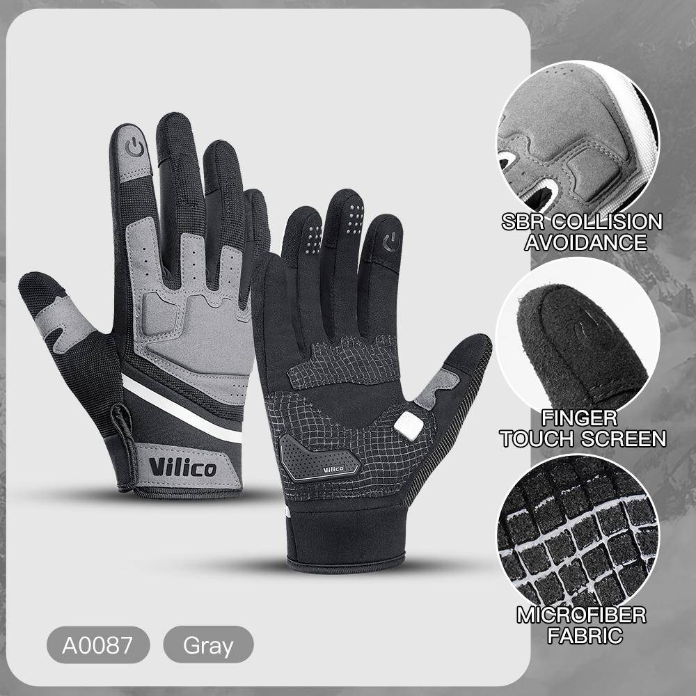 Winter Thermal Cycling Gloves Touch Screen Windproof Waterproof Full Finger Bike Gloves For Men Women M