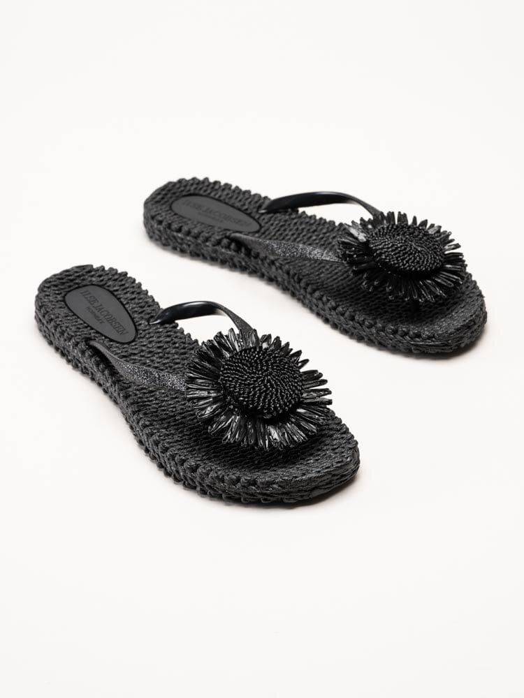 Ilse Jacobsen - Cheerful16F - Svarta flip flop med blomma storlek 39 (39)