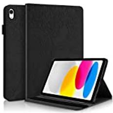 Succtopy fodral iPad 10 Generation 10,9 tum 2022 PU-läder skyddsfodral med pennhållare för iPad 10. Generation 2022 Folio Flip Wallet Cover Case Kompatibel med iPad 10,9 tum 2022 svart