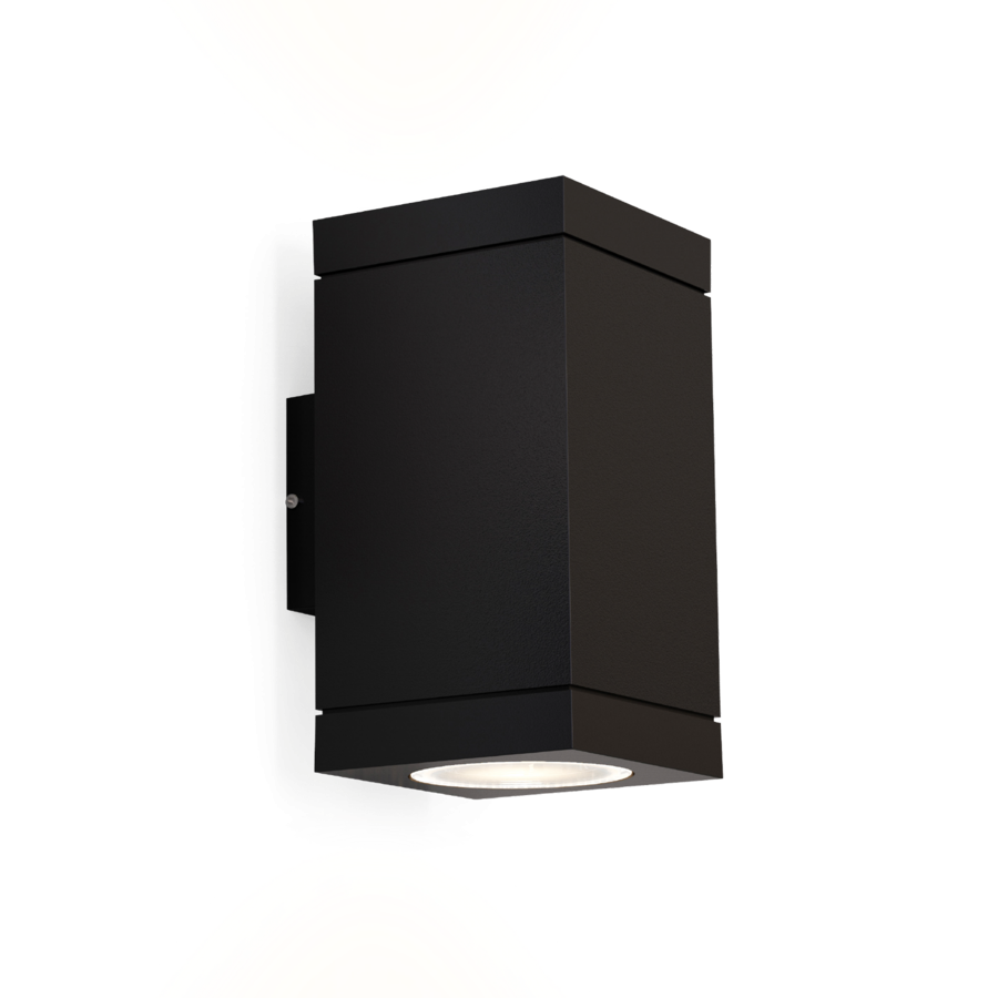 Tube Carré 1,0 & 2,0 Wall outdoor væglampe Wever & Ducré - Tube Carré 2,0 lys op/ned + 2 x 7,9W LED + Sort