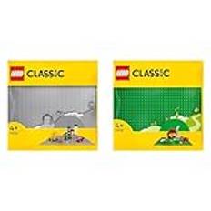 LEGO Classic Grå basplatta Byggleksak, Bygg- och Uppvisningsplatta, Från 7 år, 11024 & LEGO Classic Grön Basplatta Byggleksak, Bygg- och Uppvisningsplatta, Från 7 år, Presentidé för Barn 11023