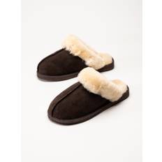 Shepherd - Jessica - Mörkbruna fårskinnsfodrade slip in tofflor storlek 38 - Moro/Chesnut (38)