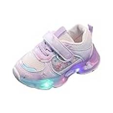 Sneaker hög herr vinter mode LED ljus baby skor casual barn skor pojkar flickor sandaler mjuka barn sportskor skor, lila, 28 EU