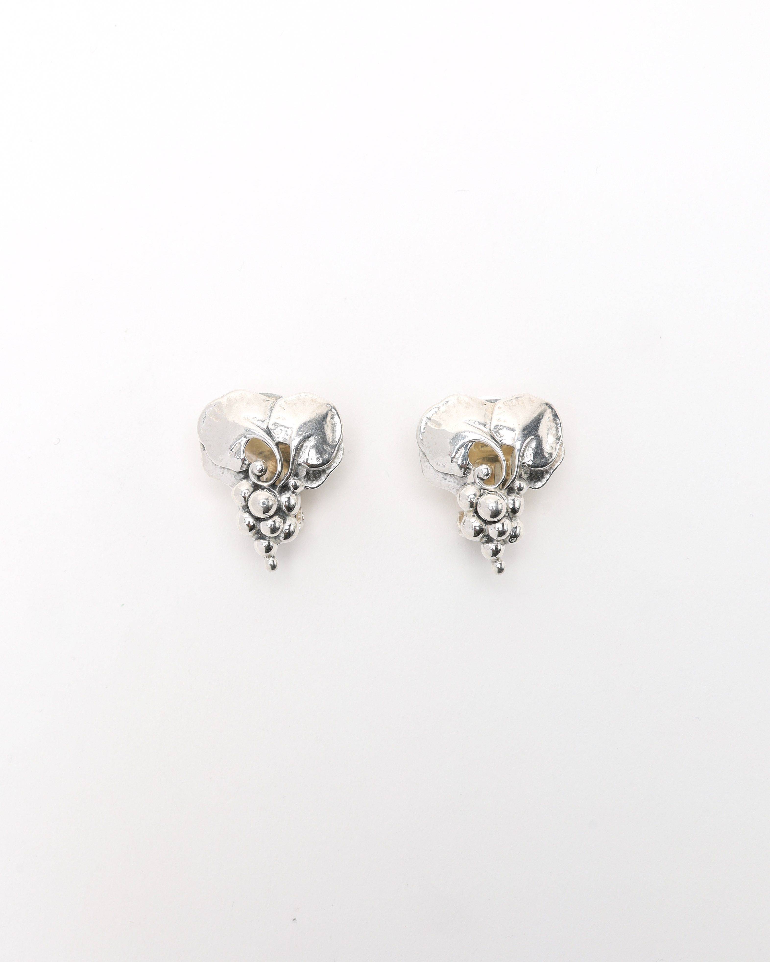 Georg Jensen Moonlight Grapes Silver Clip-on Earrings (One Size)