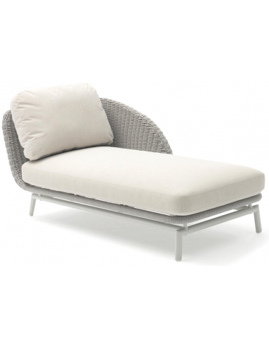 Scoop venstrevendt solseng daybed i aluminium og Couturetex 161 x 80 cm - Lysegrå/Greige