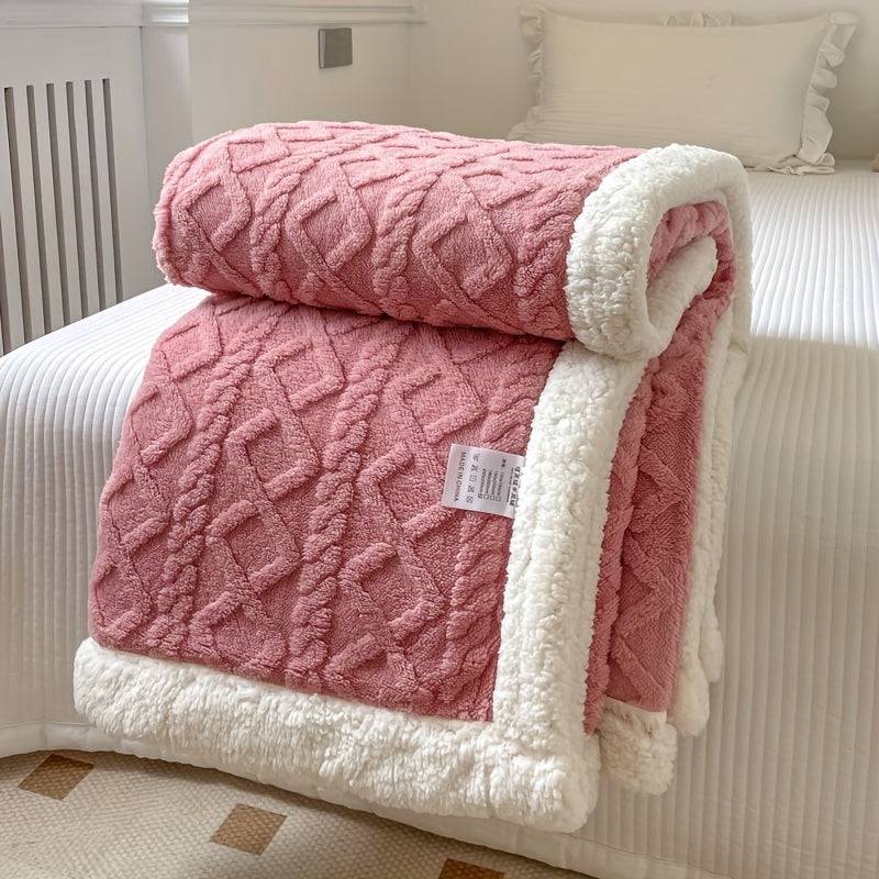 Stilfullt Vändbart Fleece Täcke för Ultimat Komfort och Värme - Bönpasta / 150*200cm