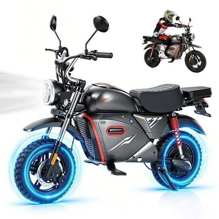 Elcykel SD-V9 - 15  hjul - Elektrisk Fatbike 2000W 48V 20Ah - 4 växlar 55km/h - Räckvidd 90km - Förvaringslåda