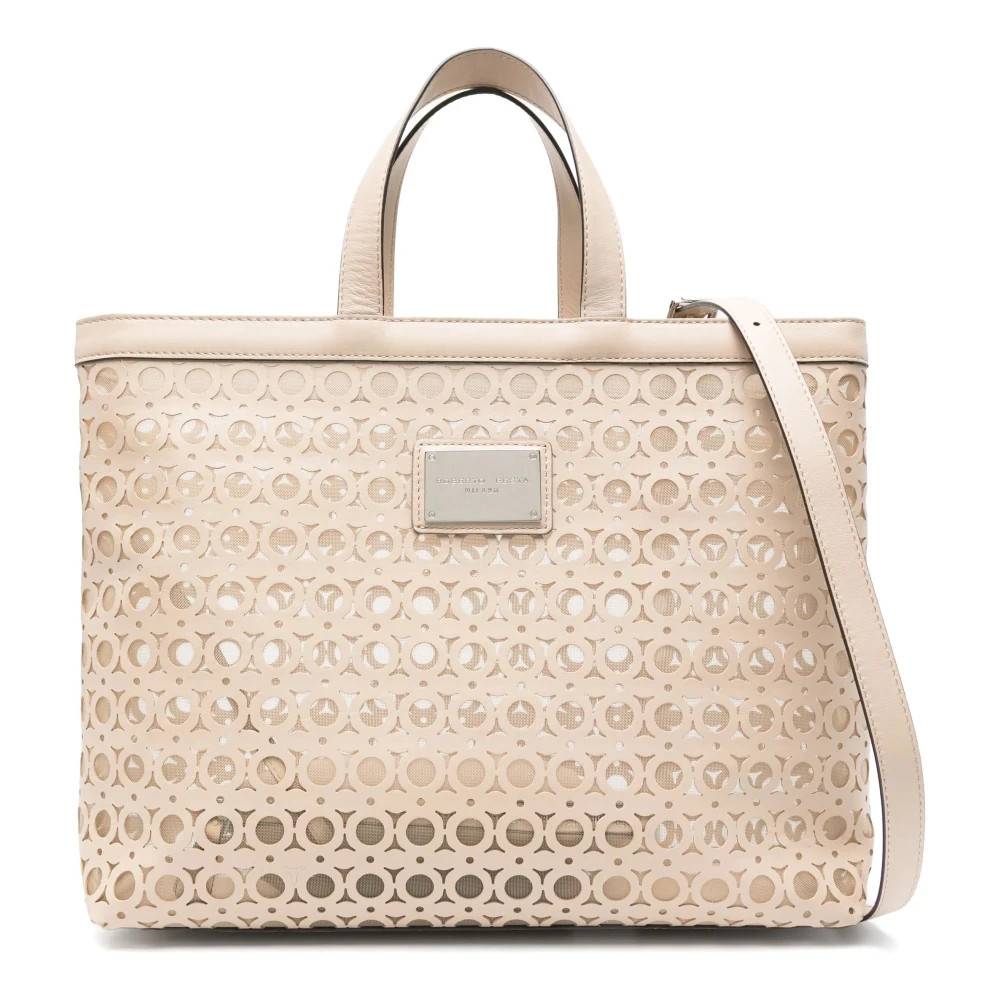 Roberto Festa Cut Out Pattern Tote Bag - Tasker - Dame - Beige - ONE SIZE - Læder