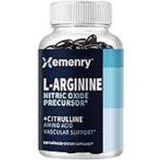 L-Arginine 1300mg (120 Capsules) with L-Citrulline, Testosterone Booster, Energy & Endurance, Men's Health