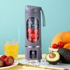 Bärbar USB-laddningsbar mixer med LED-display - 15.22 oz, perfekt för smoothies och shakes, kompakt juicemixer, batteridriven/USB-dubbel användning me - Multifärgad (Digital display - vit,Digital display - lila,Digital display - grön)
