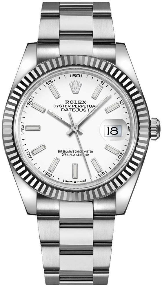 Rolex Herrklocka 126334-0009 Datejust 41 Vit/Stål Ø41 mm