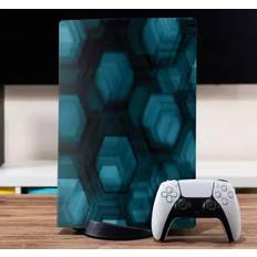 Futuristiske blå sekskanter PS5 skin