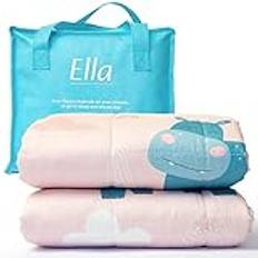 Ella Tyngdtäcke För Barn 3,2kg 100x150 cm - Avslappnande och lugnande filt för sömn - 7 lager, allergivänliga glaspärlor, mjukt och svalkande ytterlager av bomull - lämplig för barn 25-40kg – Flodhäst