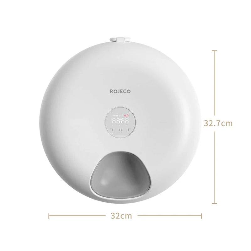 6-Meal Automatic Pet Feeder - Smart Food Dispenser for Wet & Dry Food - White / 1.2L