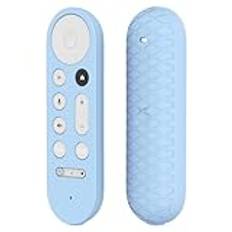 Fjärrkontroll silikonfodral kompatibelt med Google TV Streamer 4K TV 2024 för Google GY3LE, TV fjärrkontroll skyddande skal dammtät ärmhållare (endast fodral) (Ljus himmelsblå)