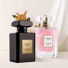 TEMU 2 Bottles Classicl Women Perfume Set, Different Fragrance, Black And Pink Flower Flavor Perfume, Long Lasting Suitable For Daily Or Party Occasions, Valentine's Day Gift, 55 Ml*2 Bottles