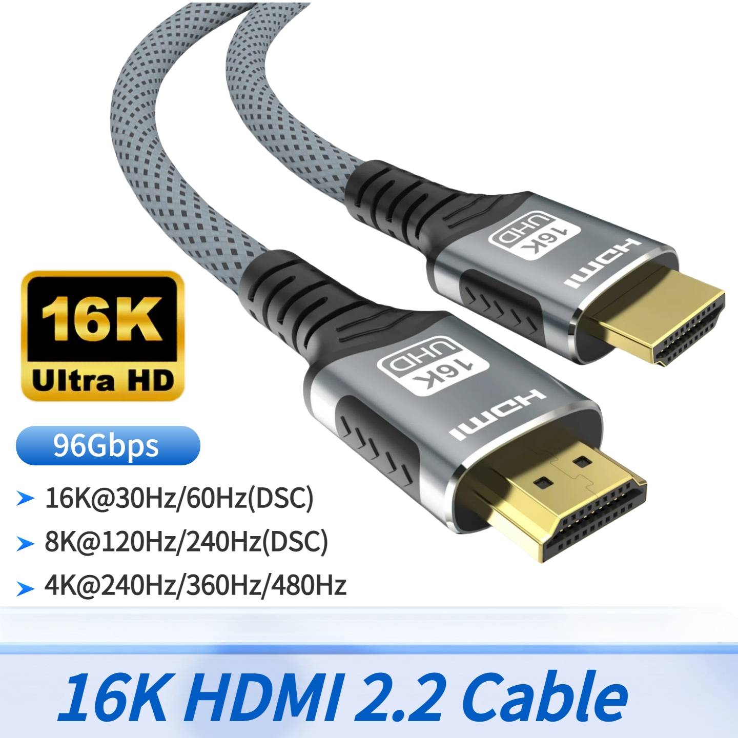 8K HDMI 2.1 Cable 48Gbps 8K@60Hz 4K@120Hz 2K@240Hz Supports HDMI 2.1 eARC HDR Video For PC PS5 Laptop TV box Gaming/Home Theater