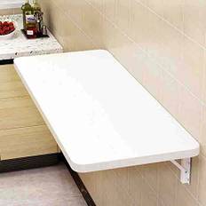 Flytande väggskrivbord med drop Leaf Design för små utrymmen Kraftig hopfällbar hylla Fäste Bänkbord Idealiskt för kök kontor eller tvättstuga 30X70CM Vit Färg Enkel installation och utrymme