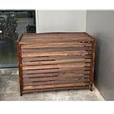 Air Conditioning Cover Brown Multipurpose Privacy Screen,Wood Air Conditioner Privacy Fence,Air Conditioning Covers, Freestanding Wooden Flower Stand, Easy To Install ()