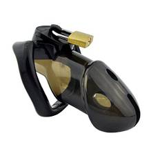 LAHTI Manlig kyskhetsbur, resin penis låst bur för män Cock Cage Sexleksak Sexlek med 3 Cock Base Ring (svart)