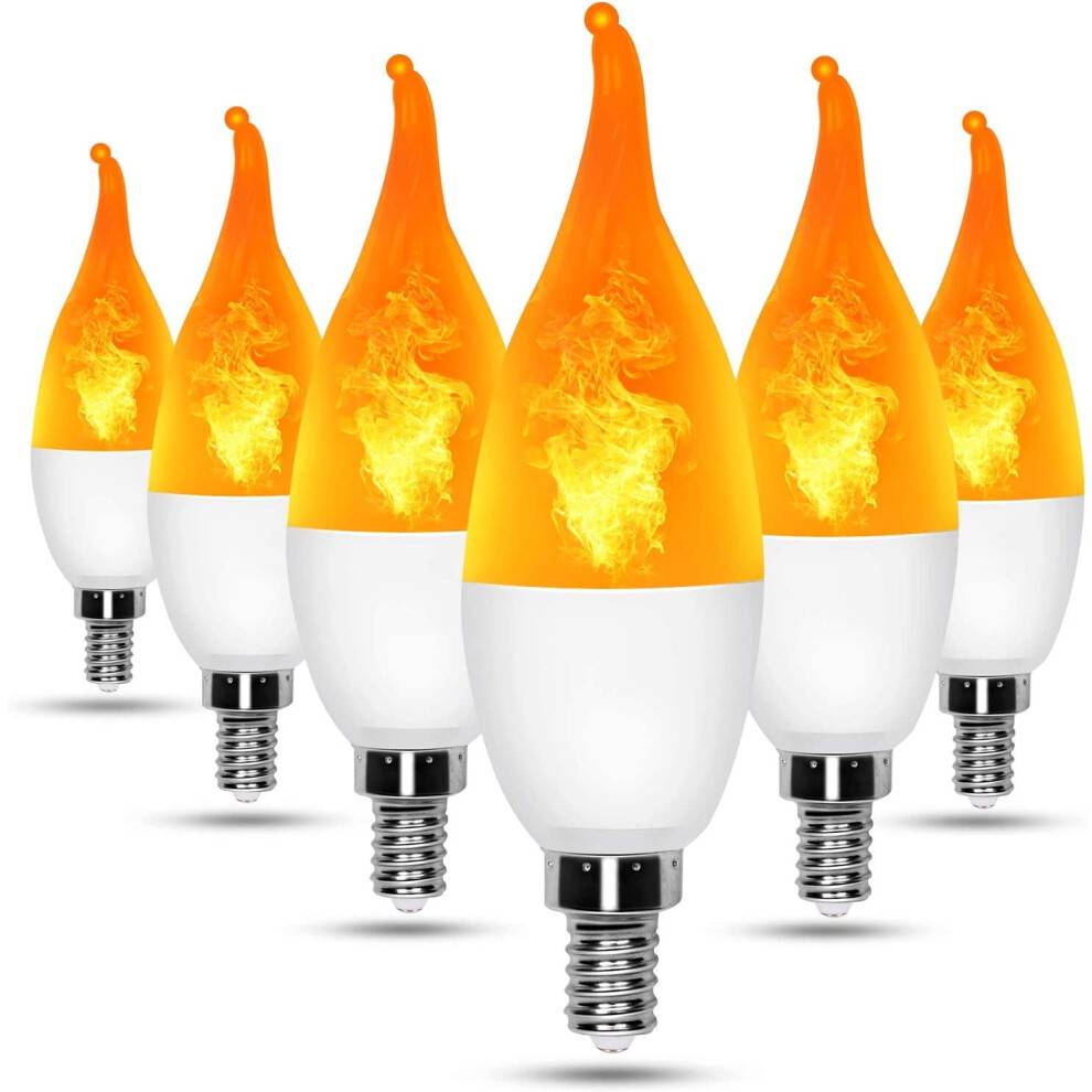 DISEN LED Flame-pære E12 3-tilstande 6-pak