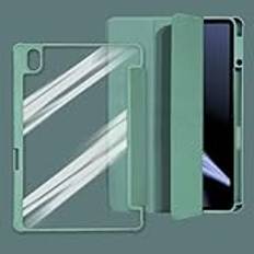 Kraftigt fodral tredelat smart surfplattefodral kompatibelt med OnePlus Pad Go 11,4 tum, med pennhållare, klar transparent baksida skal smalt stativ stöttåligt TPU-fodral, automatisk väckning/sömn
