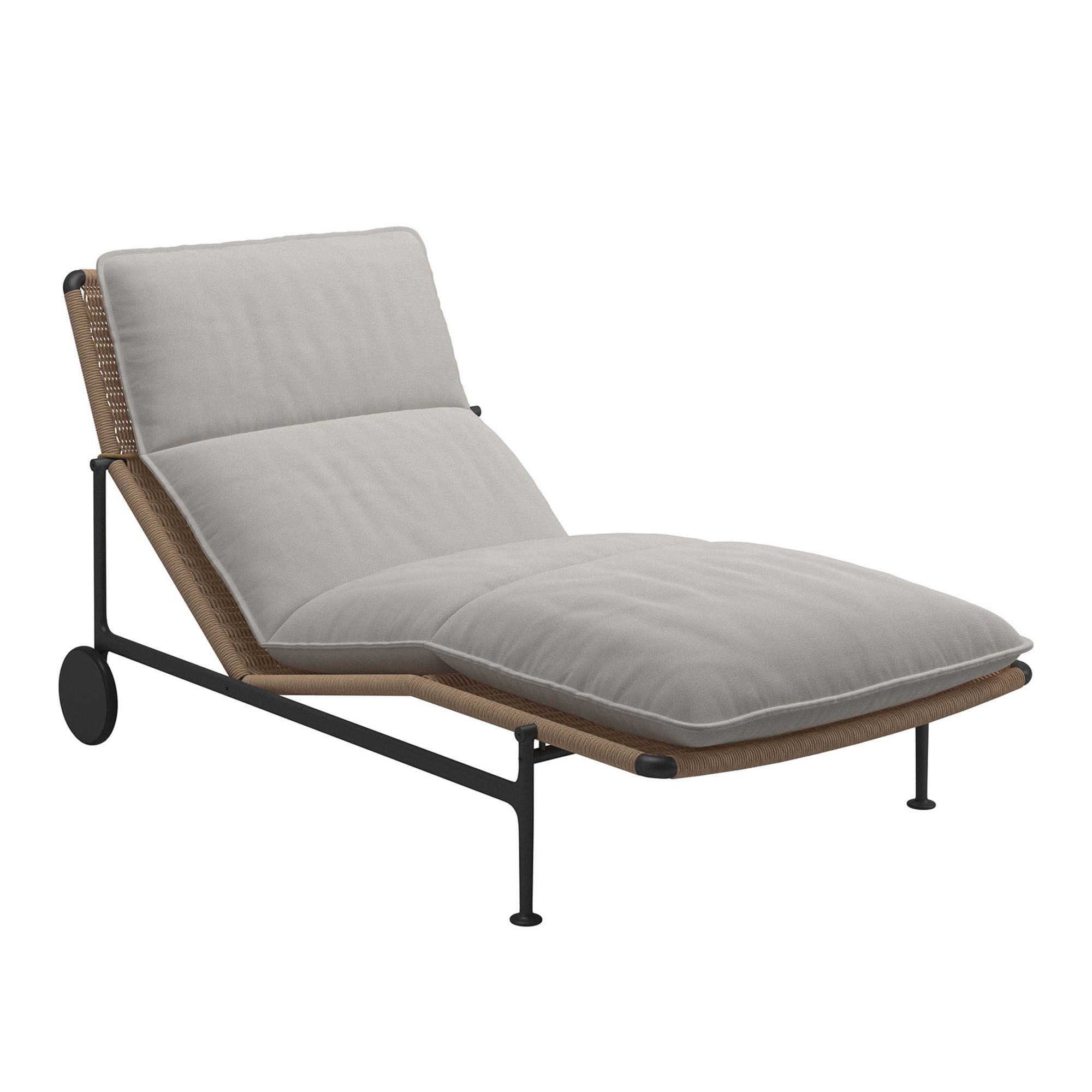 Gloster - Zenith Lounger - Meteor - Fabric Grade B - Blend Linen - Solsängar - Henrik Pedersen - Trä