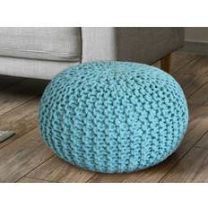 POUF Ø 55 cm Sittpall pouf set stickning kudde hållbar mint