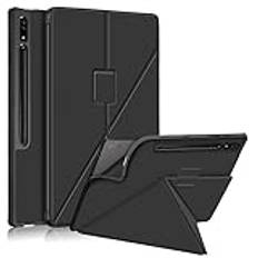 Tablet PC Väskor Fodral Fodral Compatible with Samsung Galaxy Tab S8 Ultra SM-X900 Tablet Case, Slim Stand PC Hard Back Shell Skyddande Smart Cover Case, Multi-Viewing Angles Folio Case Cover Auto Sle